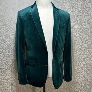 jf j.ferrar Teal Velvet Blazer